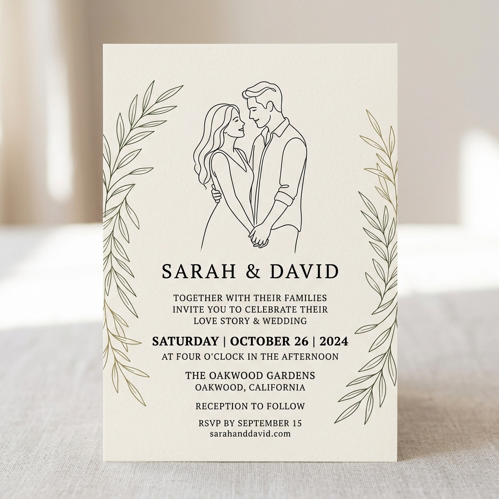 Minimal Love Story Invitation Preview